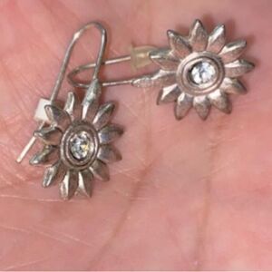 Silver Tone Floral Earrings
